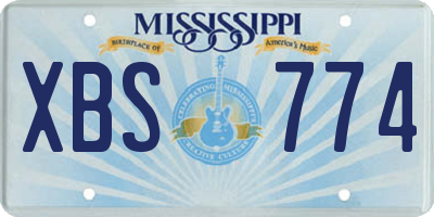 MS license plate XBS774