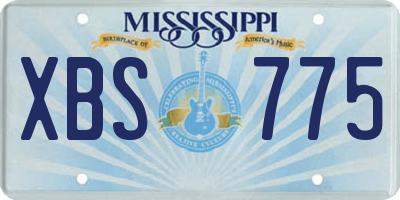 MS license plate XBS775