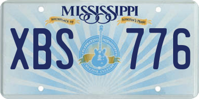 MS license plate XBS776