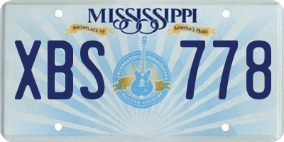 MS license plate XBS778