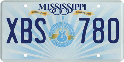 MS license plate XBS780