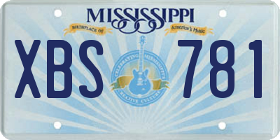 MS license plate XBS781