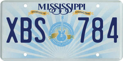 MS license plate XBS784
