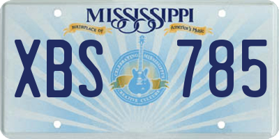 MS license plate XBS785