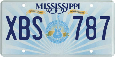 MS license plate XBS787
