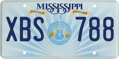 MS license plate XBS788