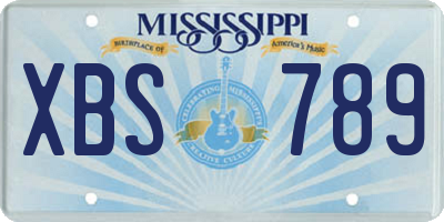 MS license plate XBS789