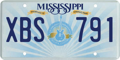 MS license plate XBS791