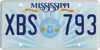 MS license plate XBS793