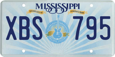 MS license plate XBS795
