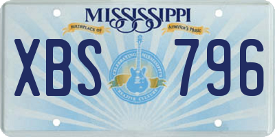 MS license plate XBS796