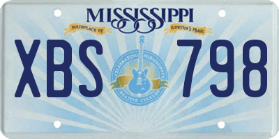 MS license plate XBS798