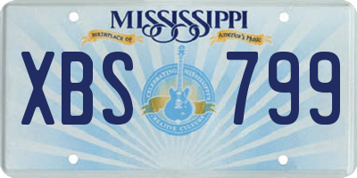 MS license plate XBS799
