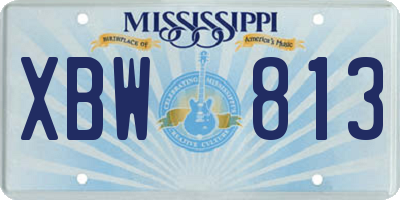 MS license plate XBW813