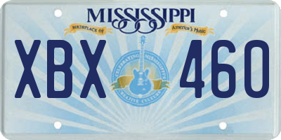 MS license plate XBX460