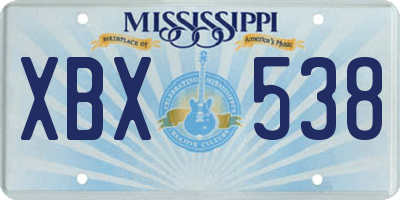 MS license plate XBX538