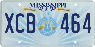 MS license plate XCB464