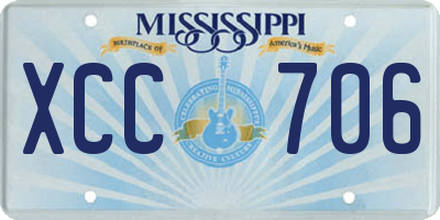 MS license plate XCC706