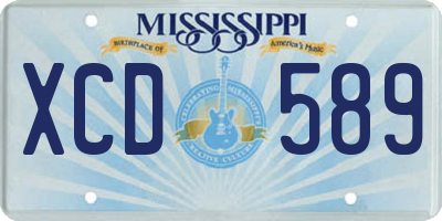 MS license plate XCD589