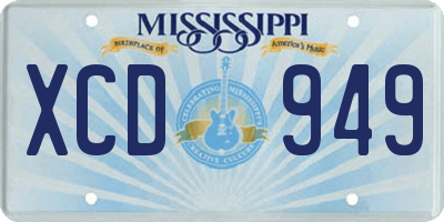 MS license plate XCD949