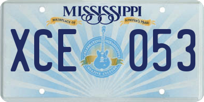 MS license plate XCE053