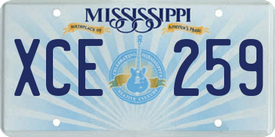 MS license plate XCE259