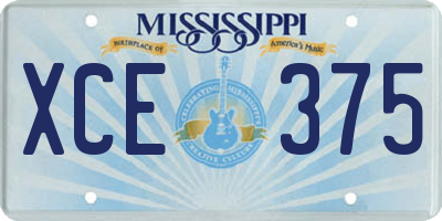 MS license plate XCE375