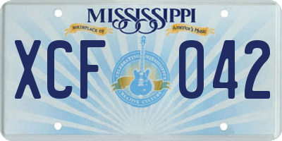 MS license plate XCF042