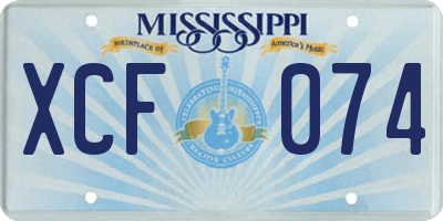MS license plate XCF074