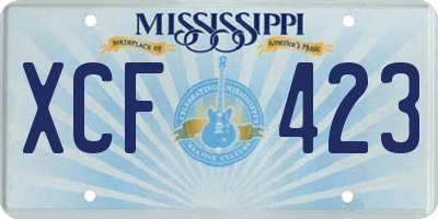 MS license plate XCF423
