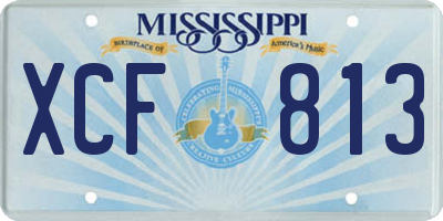MS license plate XCF813