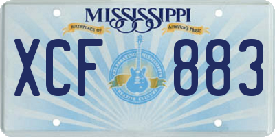 MS license plate XCF883