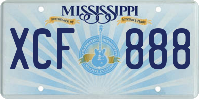 MS license plate XCF888