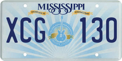 MS license plate XCG130