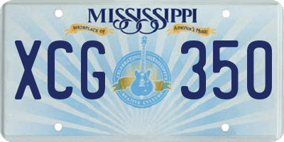MS license plate XCG350