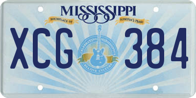 MS license plate XCG384