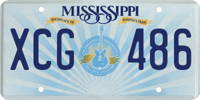 MS license plate XCG486