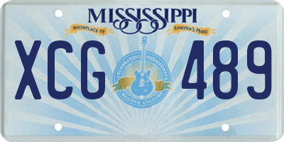 MS license plate XCG489