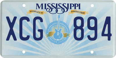 MS license plate XCG894