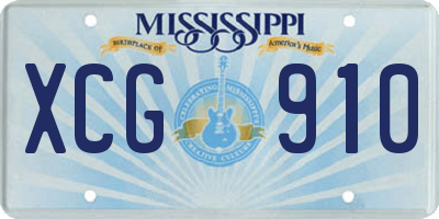 MS license plate XCG910