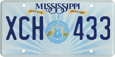 MS license plate XCH433