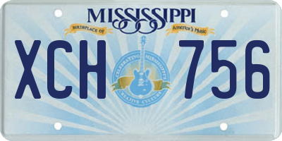 MS license plate XCH756