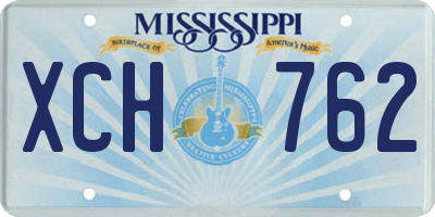 MS license plate XCH762