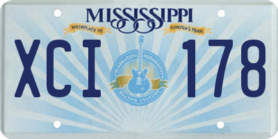 MS license plate XCI178
