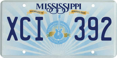 MS license plate XCI392