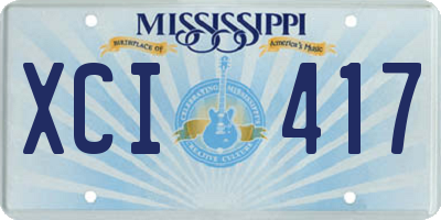 MS license plate XCI417