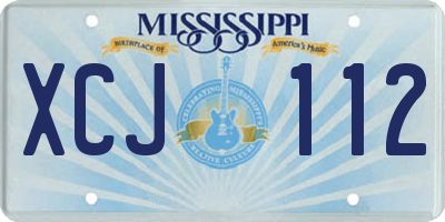 MS license plate XCJ112