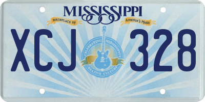 MS license plate XCJ328