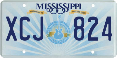 MS license plate XCJ824