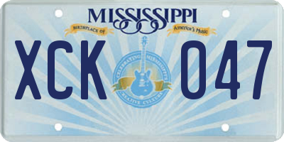 MS license plate XCK047